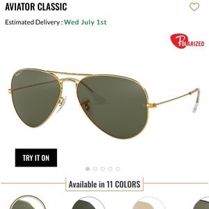 Ray Bans Aviator Classic Polarized